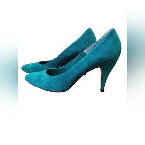 Bally High Heels Green Leather  Shoes Size 37